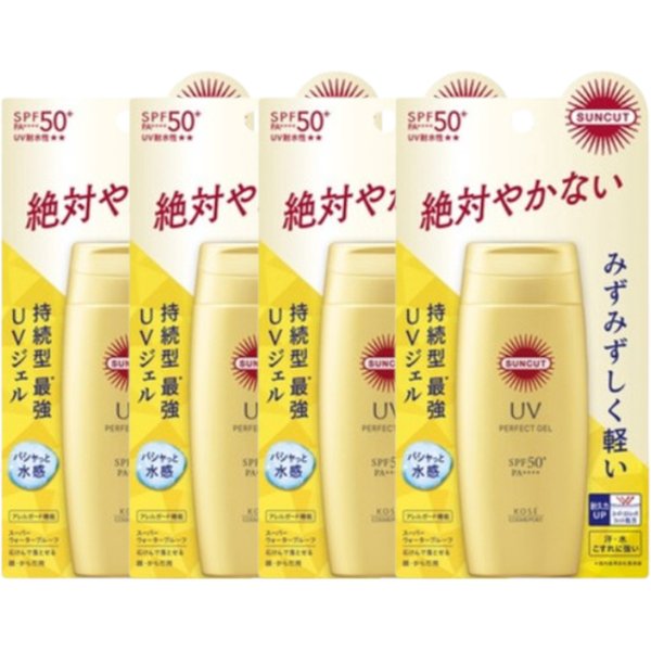 Kose - Suncut UV Perfect Gel Super Water Proof SPF50+ PA++++ - 80g (4ea) Set