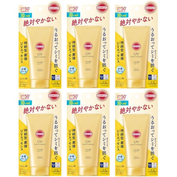 Kose - Suncut UV Perfect Essence SPF50+ PA++++ (2024 Version) - 80g (6ea) Set