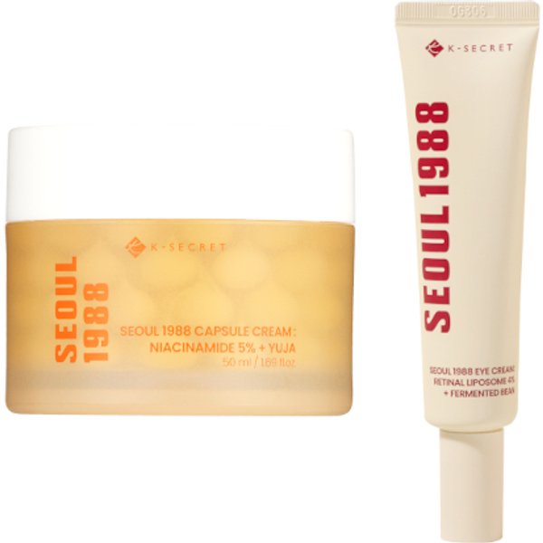 KSECRET - SEOUL 1988 Capsule Cream : Niacinamide 5% + Yuja - 50ml (1ea) X Eye Cream : Retinal Liposome 4% + Fermented Bean -...