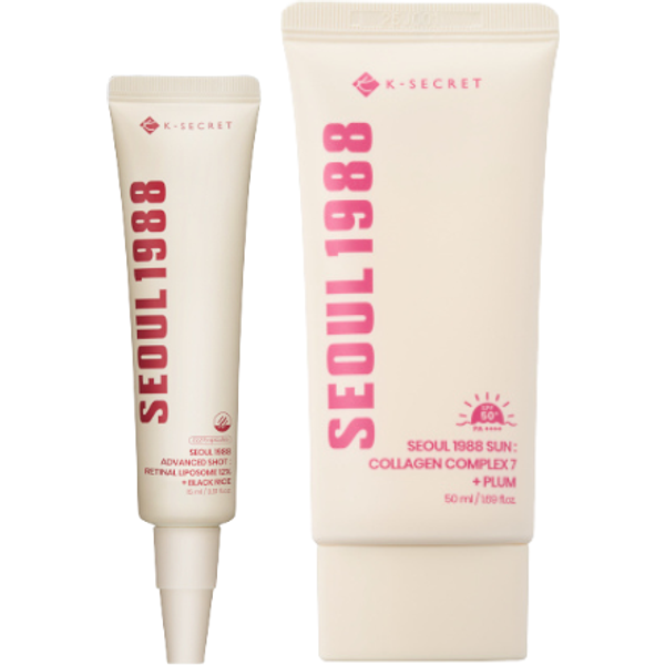 KSECRET - SEOUL 1988 Advanced Shot : Retinal Liposome 12% + Black Rice - 15ml (1ea) & SEOUL 1988 Sun : Collagen Complex 7 +...