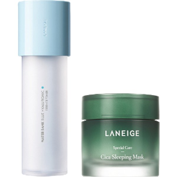 LANEIGE - Water Bank Blue Hyaluronic Essence Toner For Combination To Oily Skin - 160ml (1ea) + Cica Sleeping Mask - 60ml...