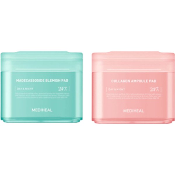 Mediheal - Madecassoside Blemish Pad - 100ea (1ea) + Collagen Ampoule Pad - 100ea (1ea) Set