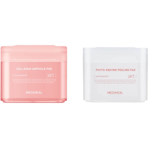 Mediheal - Collagen Ampoule Pad - 100ea (1ea) + Phyto-Enzyme Peeling Pad - 90ea (1ea) Set