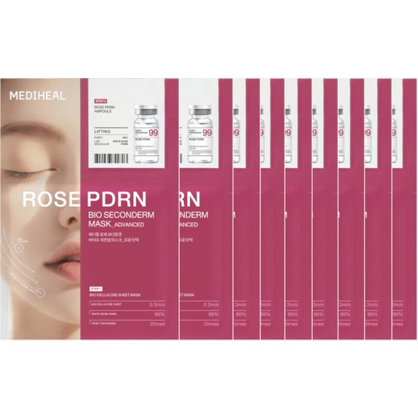 Mediheal - Rose PDRN Bio Seconderm Mask Pore Tightening (10pcs) Set