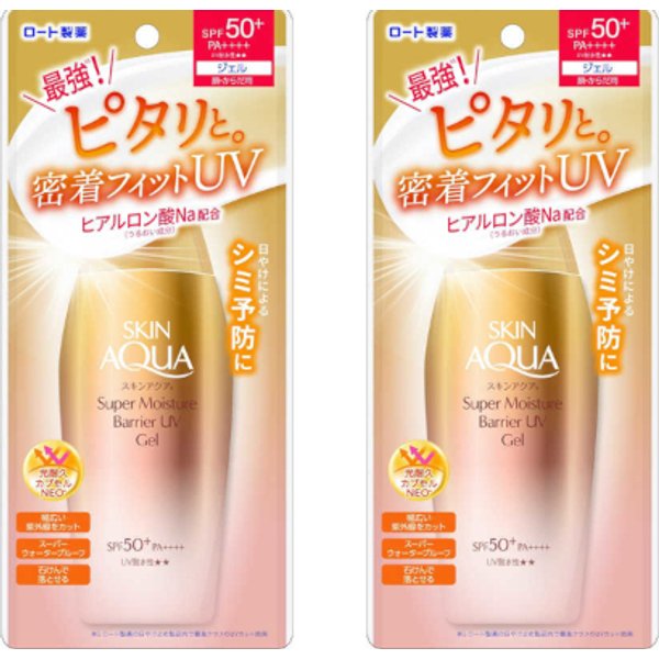 Rohto Mentholatum Skin Aqua Super Moisture Barrier UV Gel SPF50+ PA++++ 100g (2ea) Set