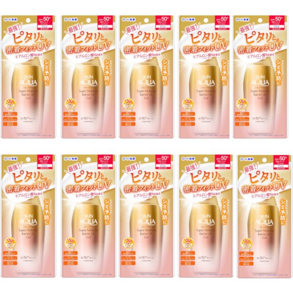 Rohto Mentholatum Skin Aqua Super Moisture Barrier UV Gel SPF50+ PA++++ 100g (10ea) Set