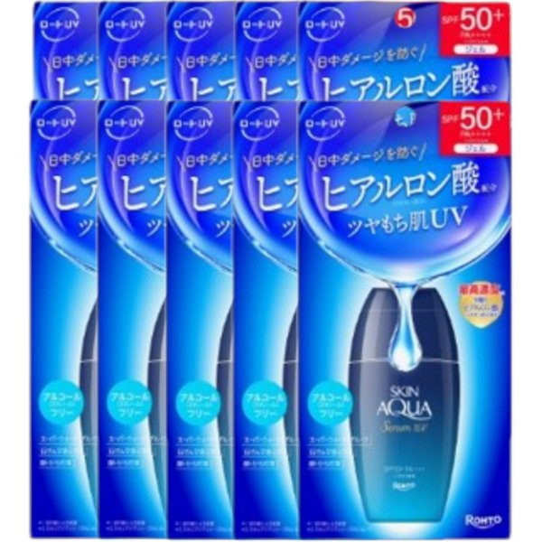 Rohto Mentholatum - Skin Aqua Hyaluronic Serum UV SPF50+ PA++++ - 70g - White (10ea) Set