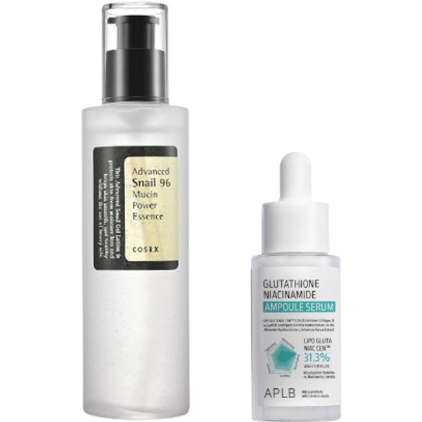 COSRX - Advanced Snail 96 Mucin Power Essence 100ml + APLB - Glutathione Niacinamide Ampoule Serum - 40ml Set