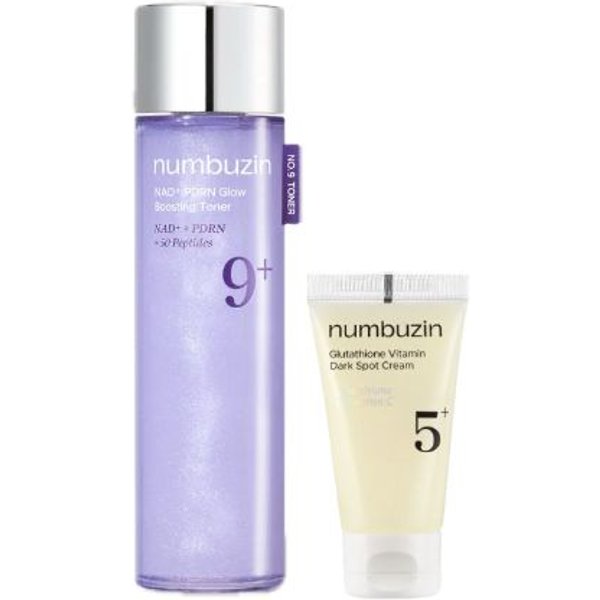 numbuzin - No.9+ NAD+ PDRN Glow Boosting Toner - 150ml (1ea) & No.5+ Glutathione Vitamin Dark Spot Cream - 15ml (1ea) Set