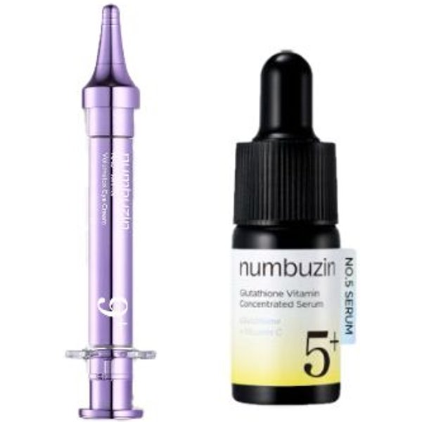 numbuzin - No.9 NAD+ Retinol Volumetox Eye Cream - 10ml (1ea) & No.5+ Glutathione Vitamin Concentrated Serum - 10ml (1ea) Set