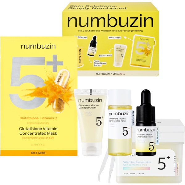 numbuzin - No.5+ Glutathione Vitamin Trial Kit for Brightening (Stylevana Exclusive) - 1 Set (4 Items) & No.5+ Glutathione...