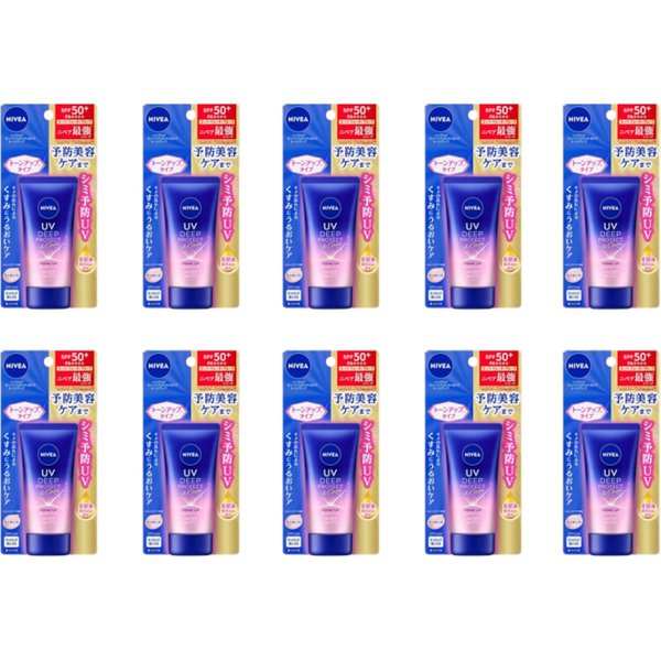 NIVEA Japan - UV Deep Protect & Care Tone Up Essence SPF50+ PA++++ - 50g (10ea) Set