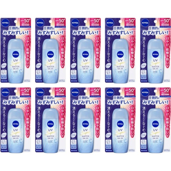 NIVEA Japan - UV Super Water Gel EX SPF50+ PA++++ - 80g (10ea) Set