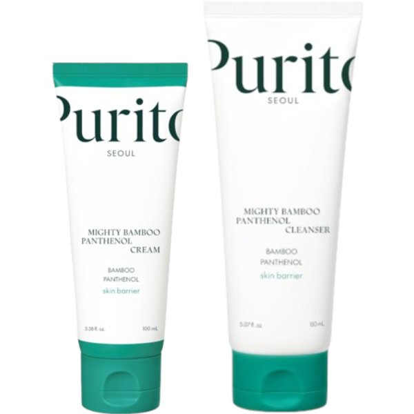 Purito SEOUL - Mighty Bamboo Panthenol Cream + Cleanser Set