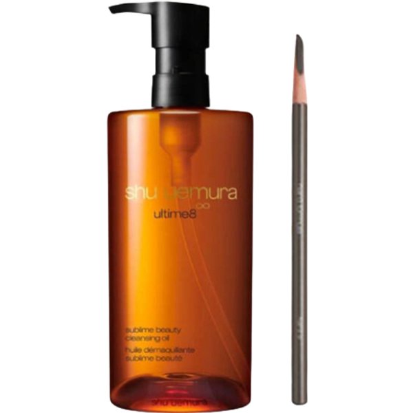Shu Uemura Hero Set A (Ultime8 Sublime Beauty Cleansing Oil 450ml & H9 Hard Formula Eyebrow Pencil - 02 Seal Brown )