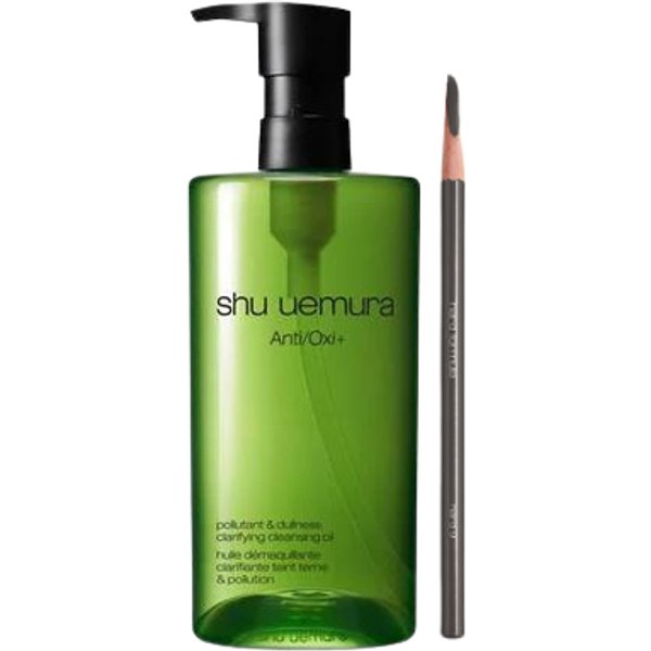 Shu Uemura Hero Set D (Anti/Oxi+ Pollutant & Dullness Clarifying Cleansing Oil 450ml & H9 Hard Formula Eyebrow Pencil - 05...
