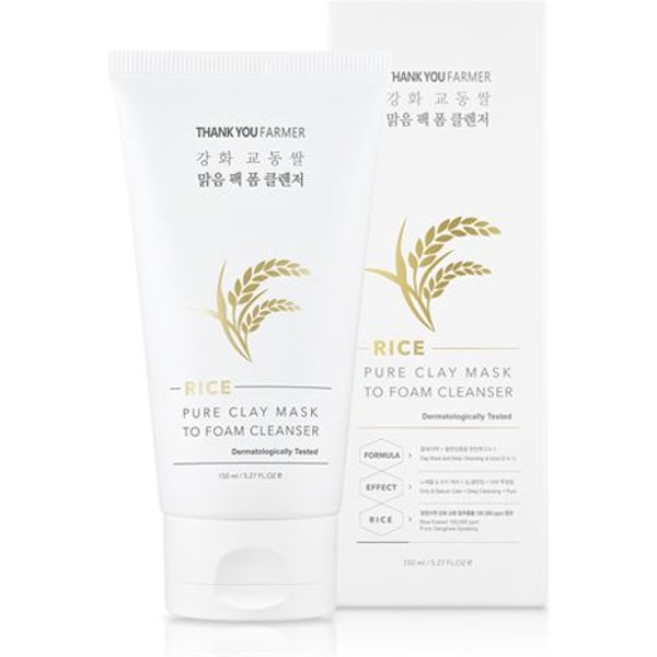 THANK YOU FARMER - Rice Pure Clay Mask to Foam Cleanser - 150ml