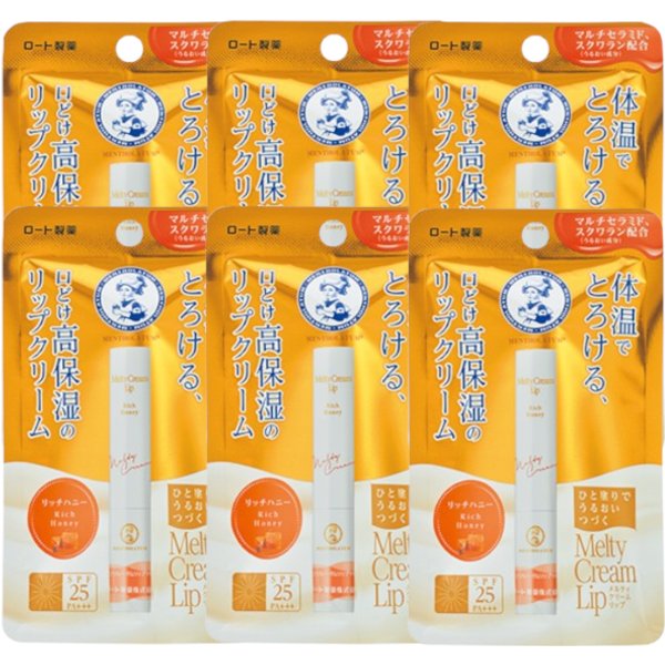 Rohto Mentholatum - Melty Cream Lip SPF25/PA+++ - Rich Honey (6ea) Set