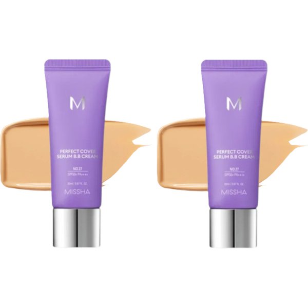 MISSHA - Perfect Cover Serum BB Cream SPF50+ PA++++ - 20ml - #27 Honey Beige (2ea) Set
