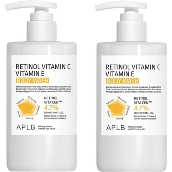 APLB - Retinol Vitamin C Vitamin E Body Wash - 300ml DUO Set