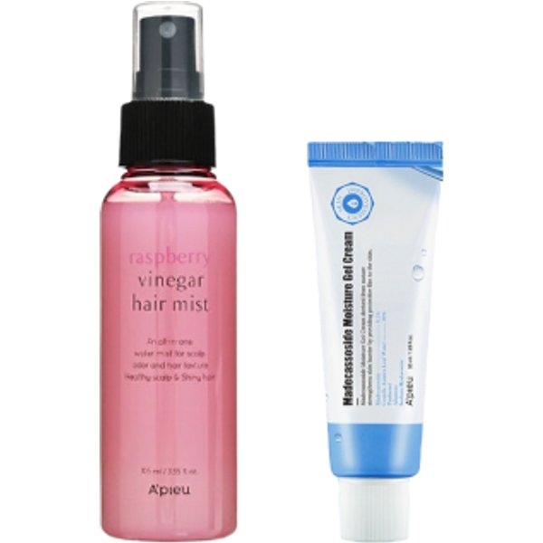 A'PIEU - Raspberry Vinegar Hair Mist - 105ml X A'PIEU - Madecassoside Moisture Gel Cream - 50ml