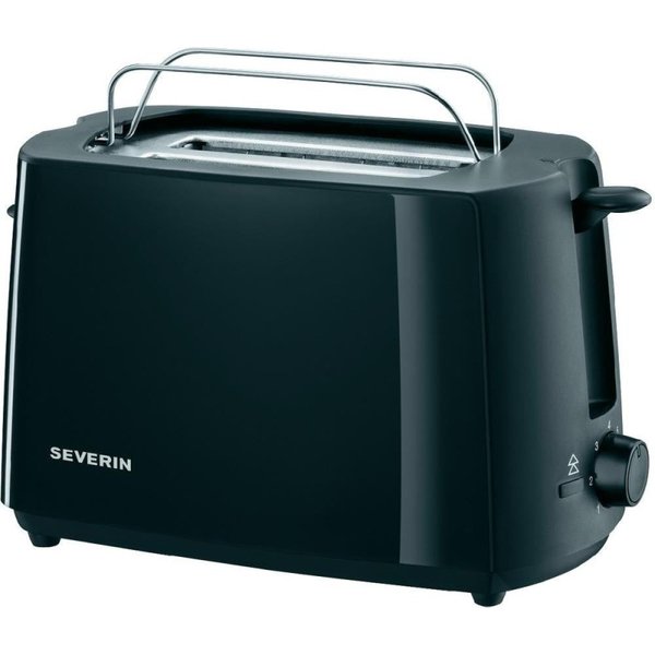 Severin SEVERIN AT 2287 - Toaster - 2 Scheibe - 2 Steckplatz Tostapane Con griglia scaldabriosche integrata Nero