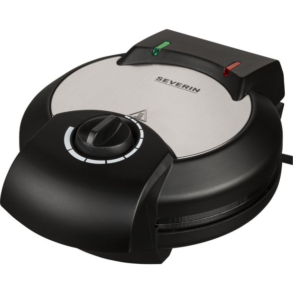 Severin WA 2103 Wafelijzer Met handmatige temperatuursinstelling RVS (geborsteld), Zwart