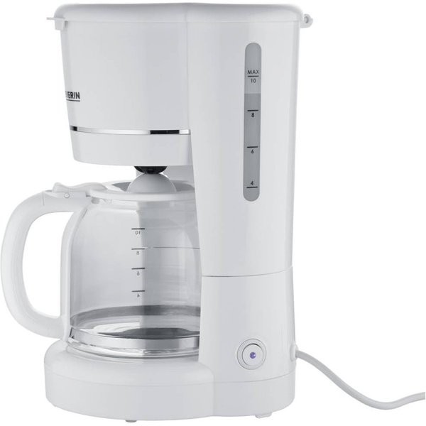 Severin KA 4323 Macchina per il caffè Bianco Capacità tazze=10 Funzione mantenimento calore, Caraffa in vetro