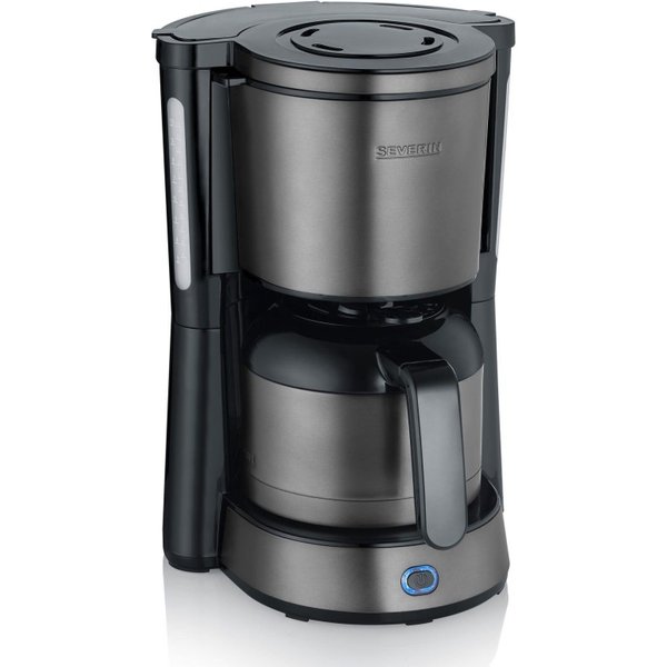 Severin 9343 Kaffebryggare Stål, Svart Kapacitet Koppar=8 Timerfunktion, med filterkaffe-funktion