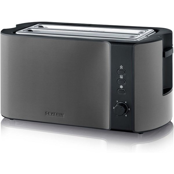 Severin AT 9341 Toaster 4 Scheibe(n) 1400 Schwarz, Gebürsteter Stahl,