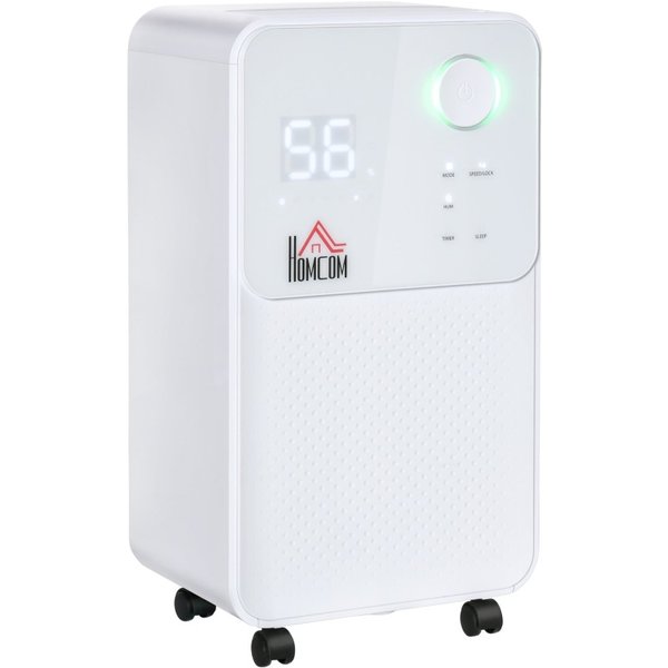 HOMCOM 12L/Day Dehumidifier for Home, Laundry Room, Bedroom, Basement, Electric Moisture Air De-Humidifier with 4 Modes, Continu