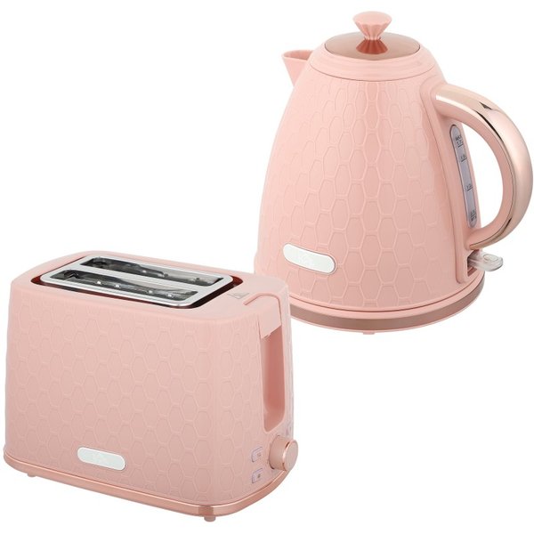 HOMCOM 1.7L 3000W Bollitore a ebollizione rapida & 2 Set tostapane a fette, set bollitore e tostapane con spegnimento automatico