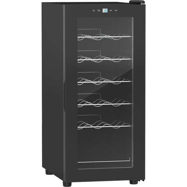HOMCOM 18-Bottle Narrow Wine Fridge, with Lights - Black