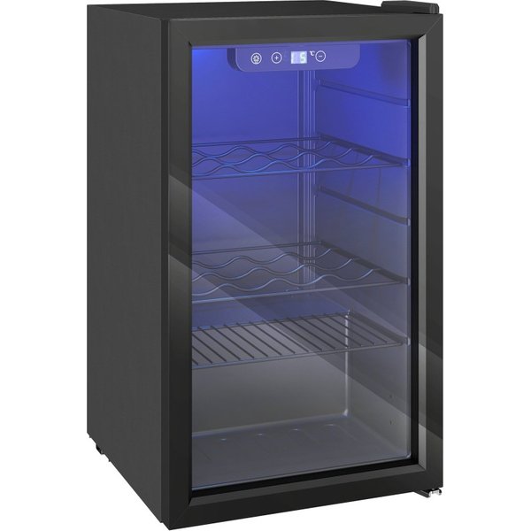 HOMCOM 24 Bottle Wine Cooler, 68 Litre Capacity, 4-16°C Freestanding Drinks Beer Wine Fridge with Glass Door, Black