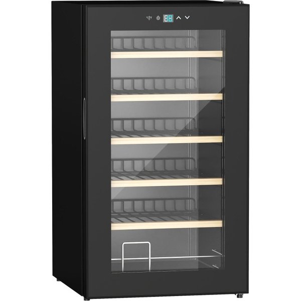 HOMCOM 24 Bottle Wine Fridge, 65 Litre Capacity, 43cm Freestanding Wine Cooler Fridge with Glass Door, LED Light, Digital Touch