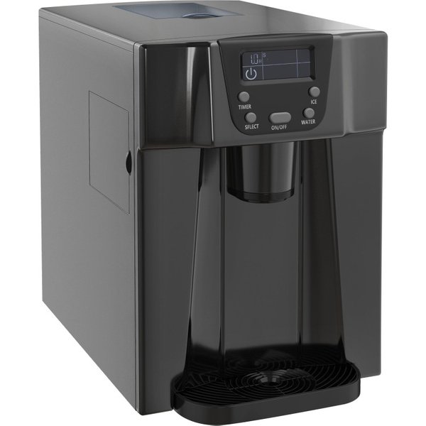 HOMCOM 3L Ice Maker Machine and Water Dispenser, 12kg in 24H, 2 Sizes 9 Ice Cubes Ready in 6-10 Mins Ice Machine, Black