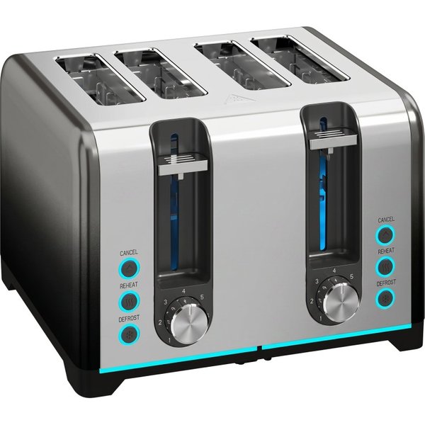 HOMCOM 4 Slice Toaster with 7 Browning Levels, Reheat, Defrost and Cancel Functions
