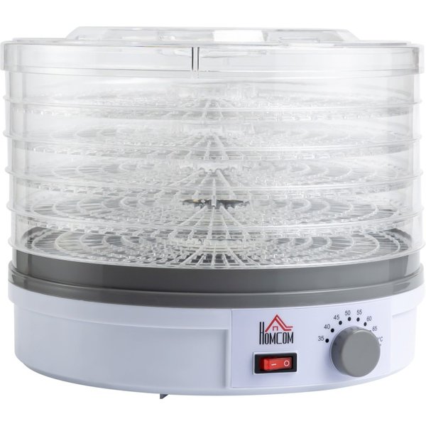 HOMCOM 5 Tier Food Dehydrator, 245W Food Dryer Machine with Adjustable Temperature Control for Drying Fruit, Meat, Vegetable, Je
