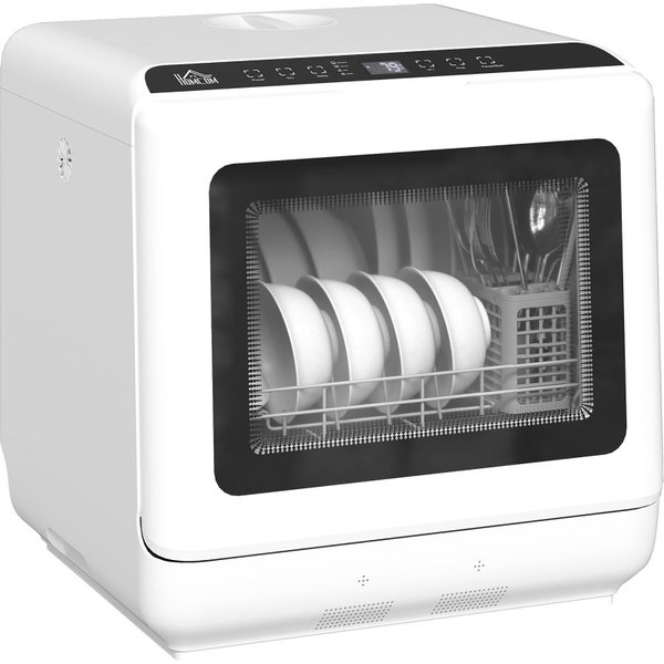 HOMCOM 6L Bordopvaskemaskine med fem programmer - hvid