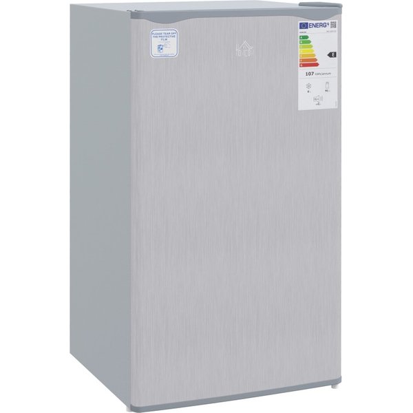HOMCOM 91 Litre Freestanding Under Counter Fridge Freezer, Small Fridge with Chiller Box, Adjustable Thermostat, 47.5cm Wide, Gr