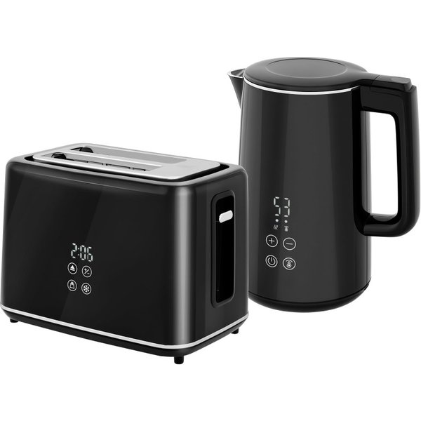 Bouilloire et grille-pain en acier inoxydable poli HOMCOM - Noir