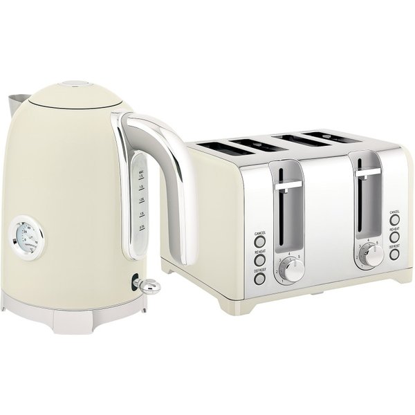 HOMCOM Retro 3000W Waterkoker en broodrooster set - Grijs
