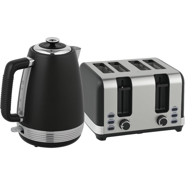 Set Bollitore e Tostapane in Acciaio Inox HOMCOM - Nero