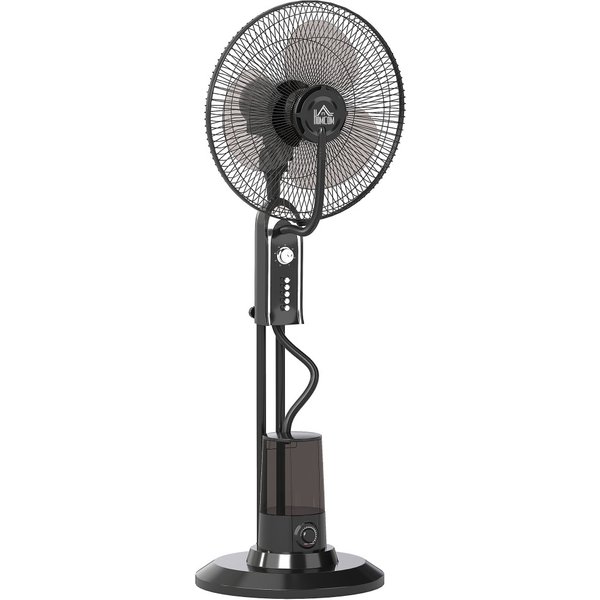 HOMCOM 120cm Pedestal Misting Fan - Black