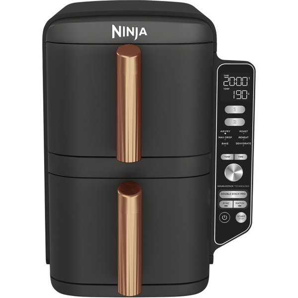 Ninja Double Stack XL 9.5L Heißluftfritteuse SL400UKCP Schwarz & Kupfer