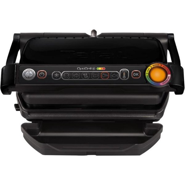 Tefal GC7128 OptiGrill+ Schwarz Contactgrill Elektrisch, Tafel Grillfunctie, Anti-aanbaklaag, Controlelampje Zwart