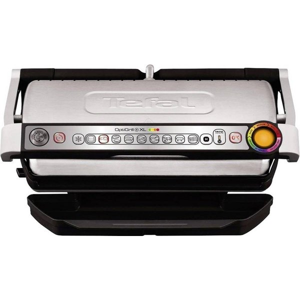 Tefal Optigrill XL Klämgrill Elektrisk Automatisk temperaturstyrning Rostfritt stål (borstat), Svart