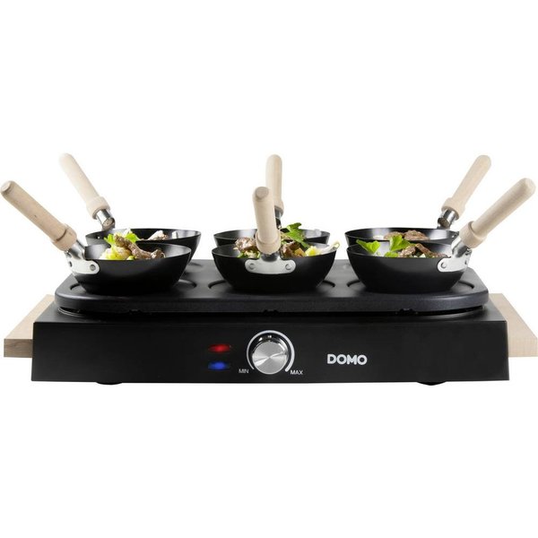 Domo DO8719W raclette grill 6 person(s) 1000 W Black, Wood