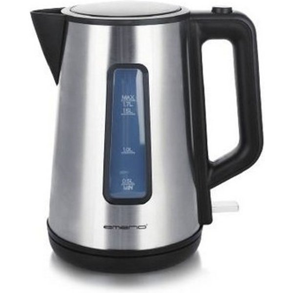 Emerio WK-122829 electric kettle 1.7 L 2200 W Black, Stainless steel -