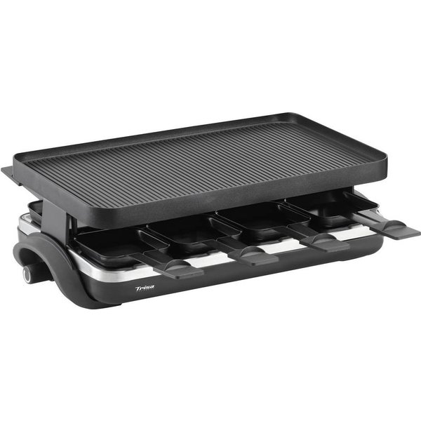 Trisa Supreme 8 Raclette 8 pannor, Non-stick-beläggning Svart
